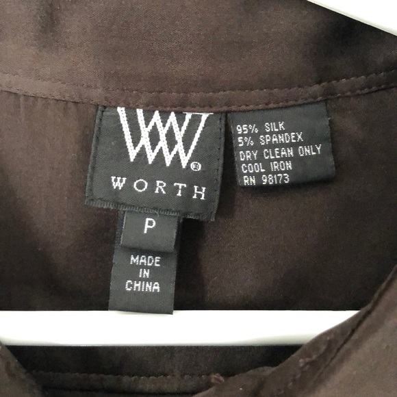 Silk brown blouse button up - Picture 3 of 3